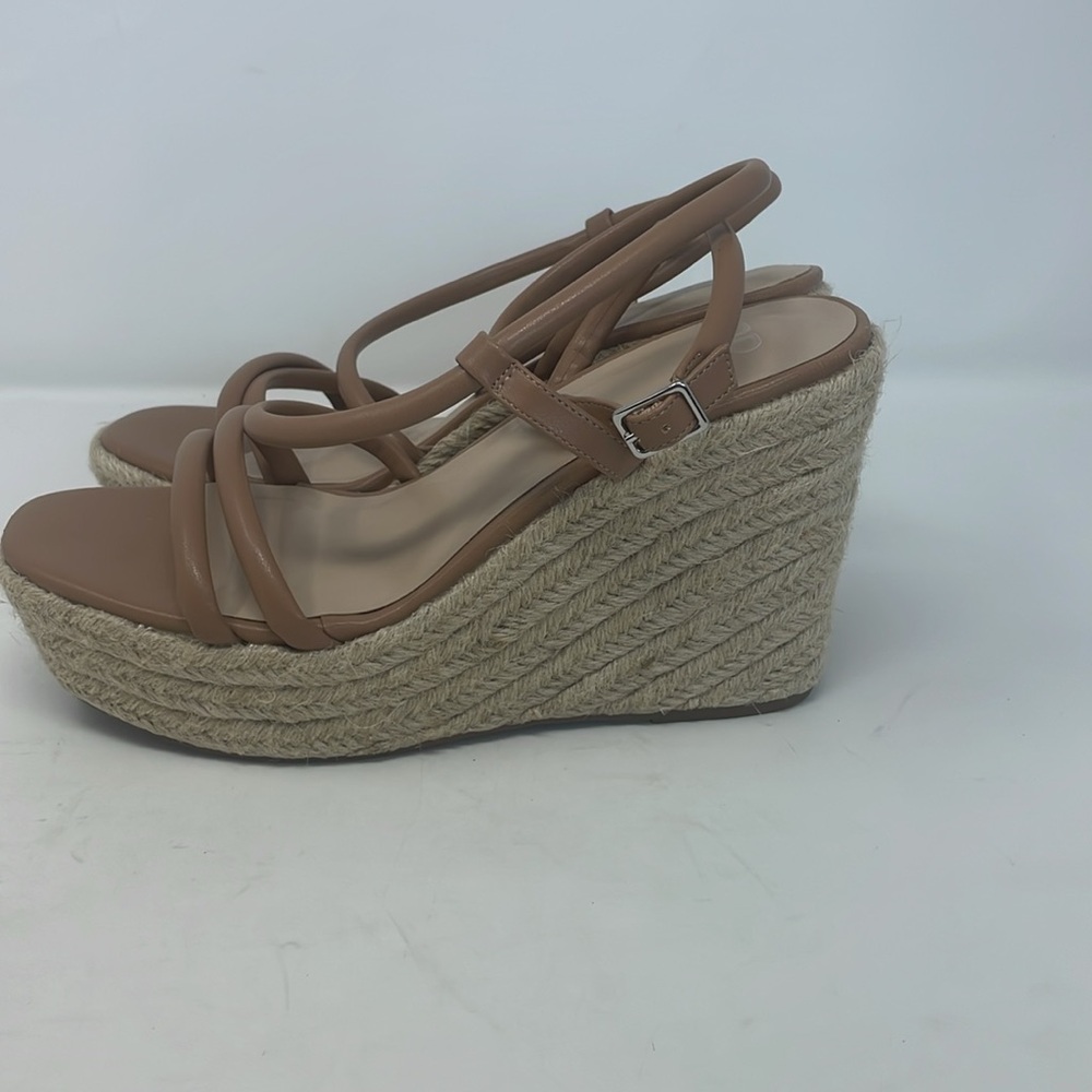 BP Nude Platform Heel Espadrille Sandals Size 8.5 Excellent Condition - Picture 3 of 13